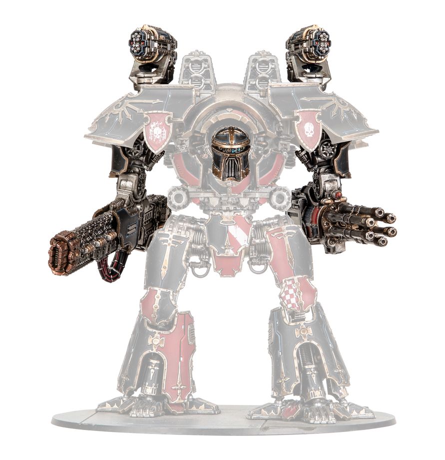 Armi del Warlord Titan: Volkite Destructor, Macro-Gatling Blaster, Graviton Ruinator e Vulcan Mega-Bolter Array